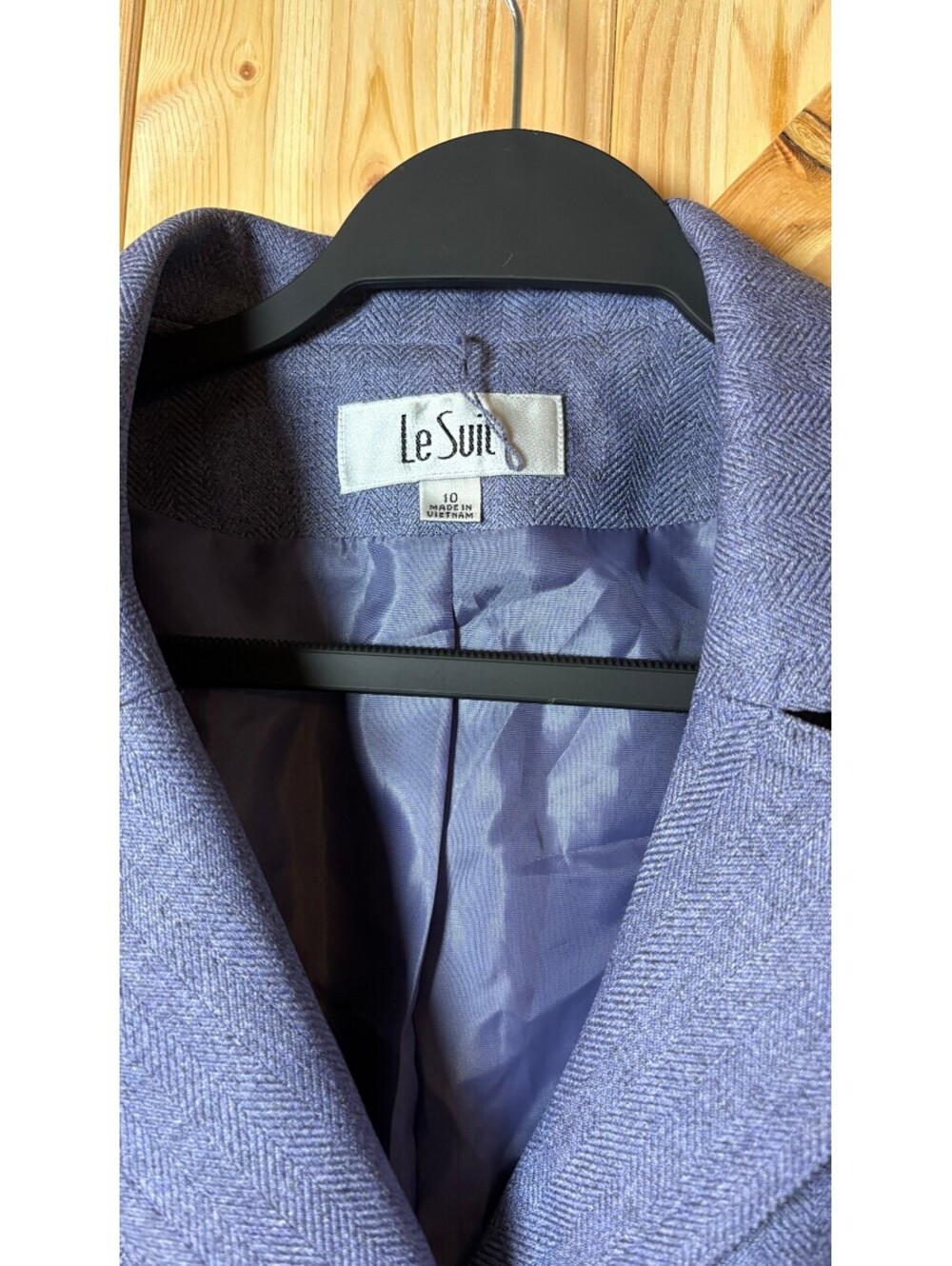 Le Suit Purple Herringbone Blazer Women's Size 10 - Picture 2 of 8
